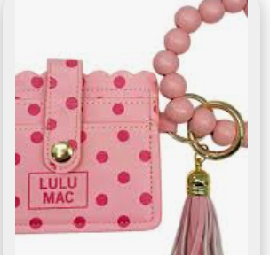 Hot Pink/ Pink beaded Wristlet ID Wallet