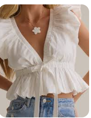 Emma Ruffled Sleeve Bow Top