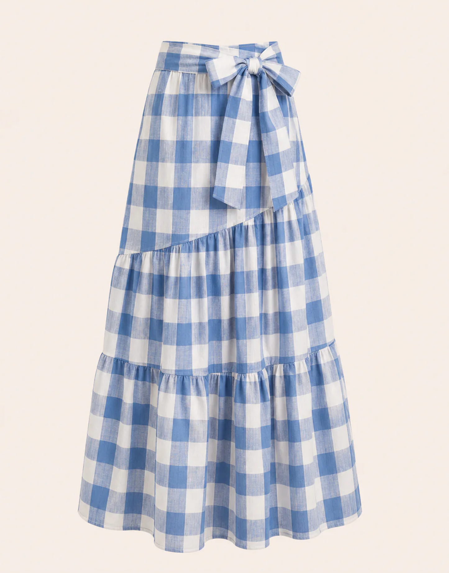 Buffalo Check Maxi Skirt with Tie