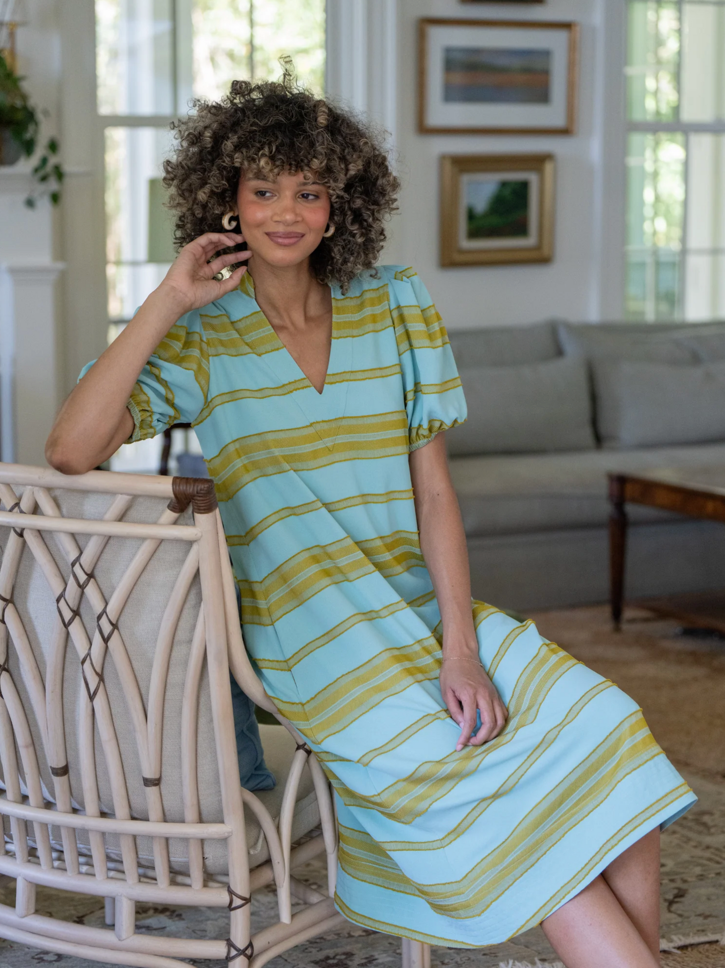 Hampton Dress | Fringe Stripe