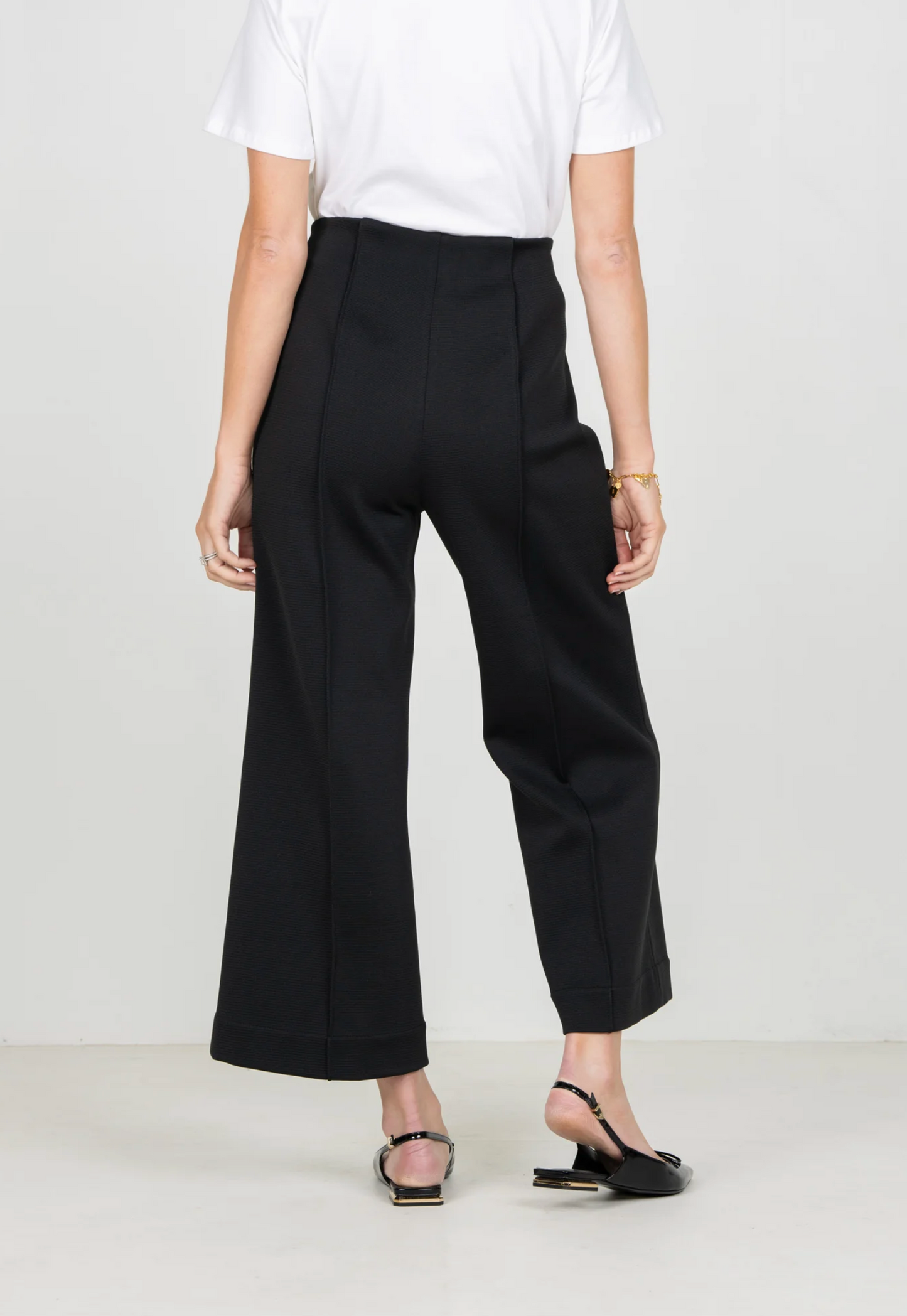 Cropped Piper Stretched Knit Pant | Black