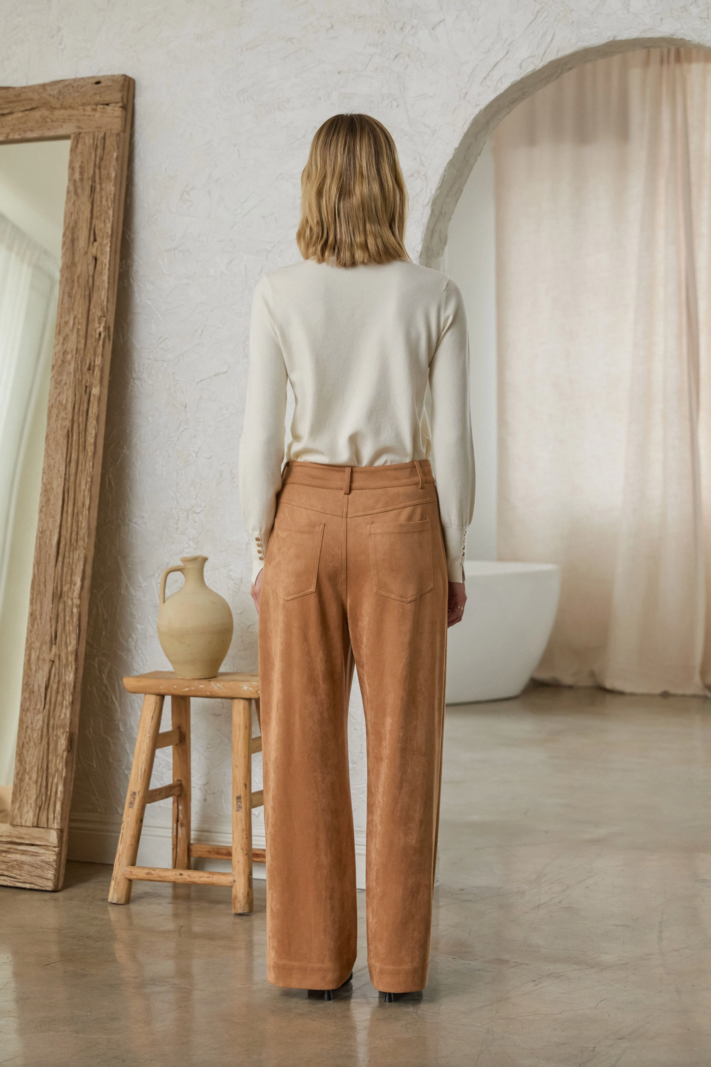 Charlean Vegan Suede Wide Leg Pants