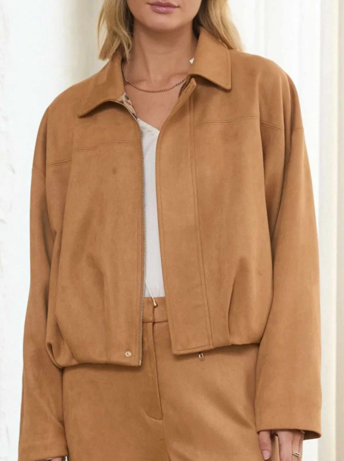 Charlean Vegan Suede Bubble Jacket