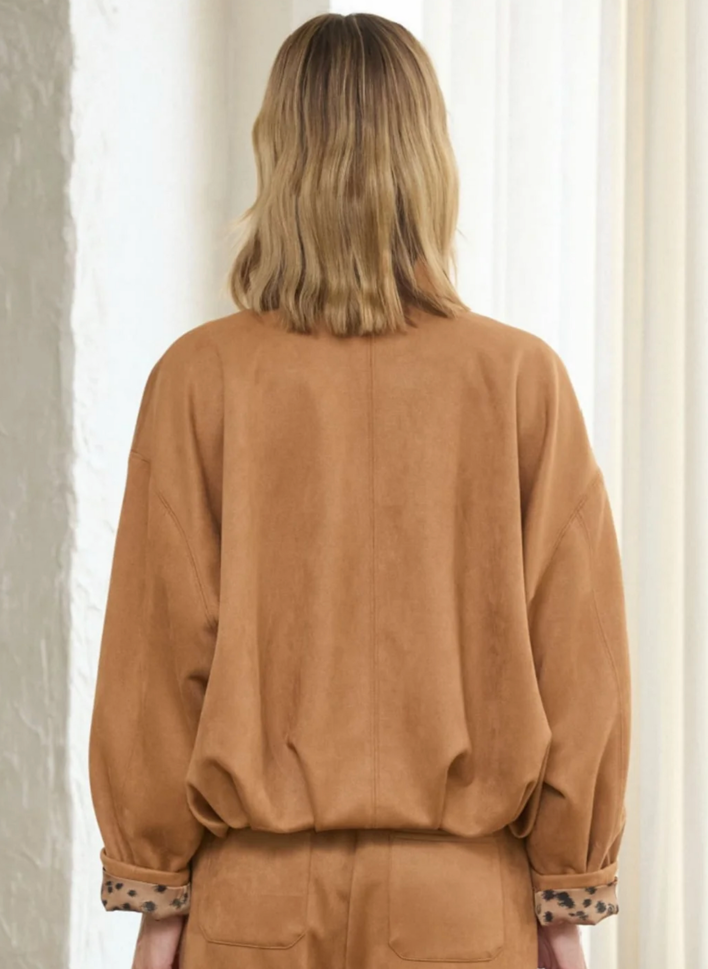 Charlean Vegan Suede Bubble Jacket