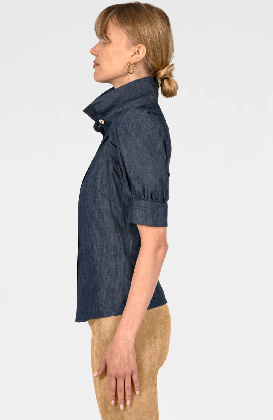 TPPFDM-DEN Puff Sleeve Top Chambray/Denim