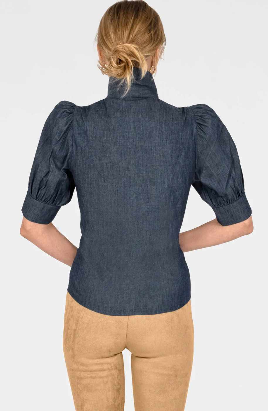 TPPFDM-DEN Puff Sleeve Top Chambray/Denim
