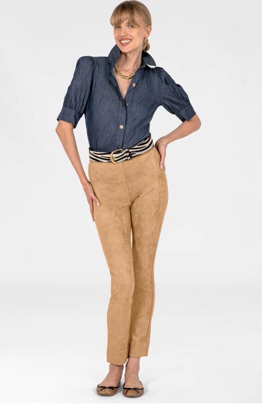 TPPFDM-DEN Puff Sleeve Top Chambray/Denim