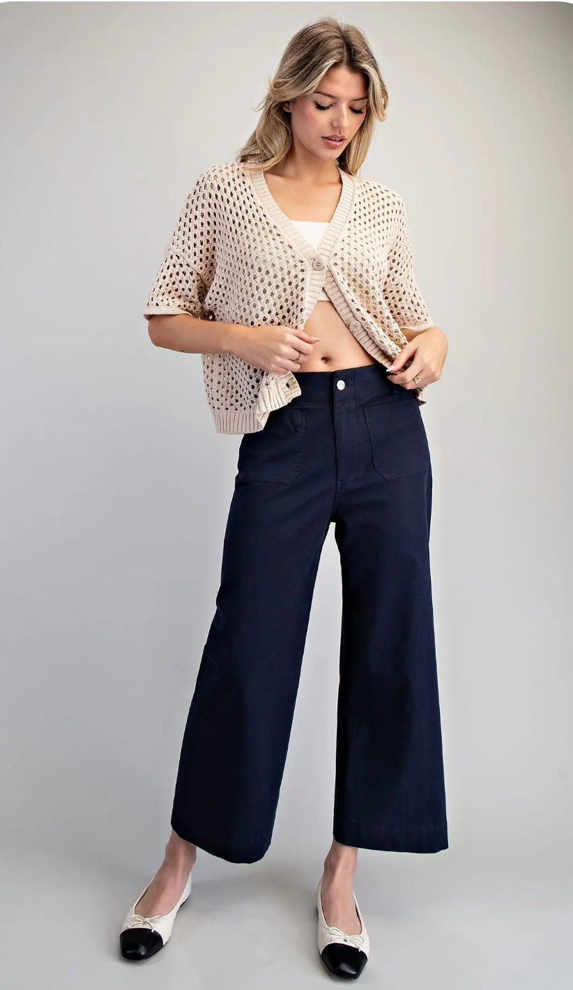 Solid Straight Leg Pants 14811