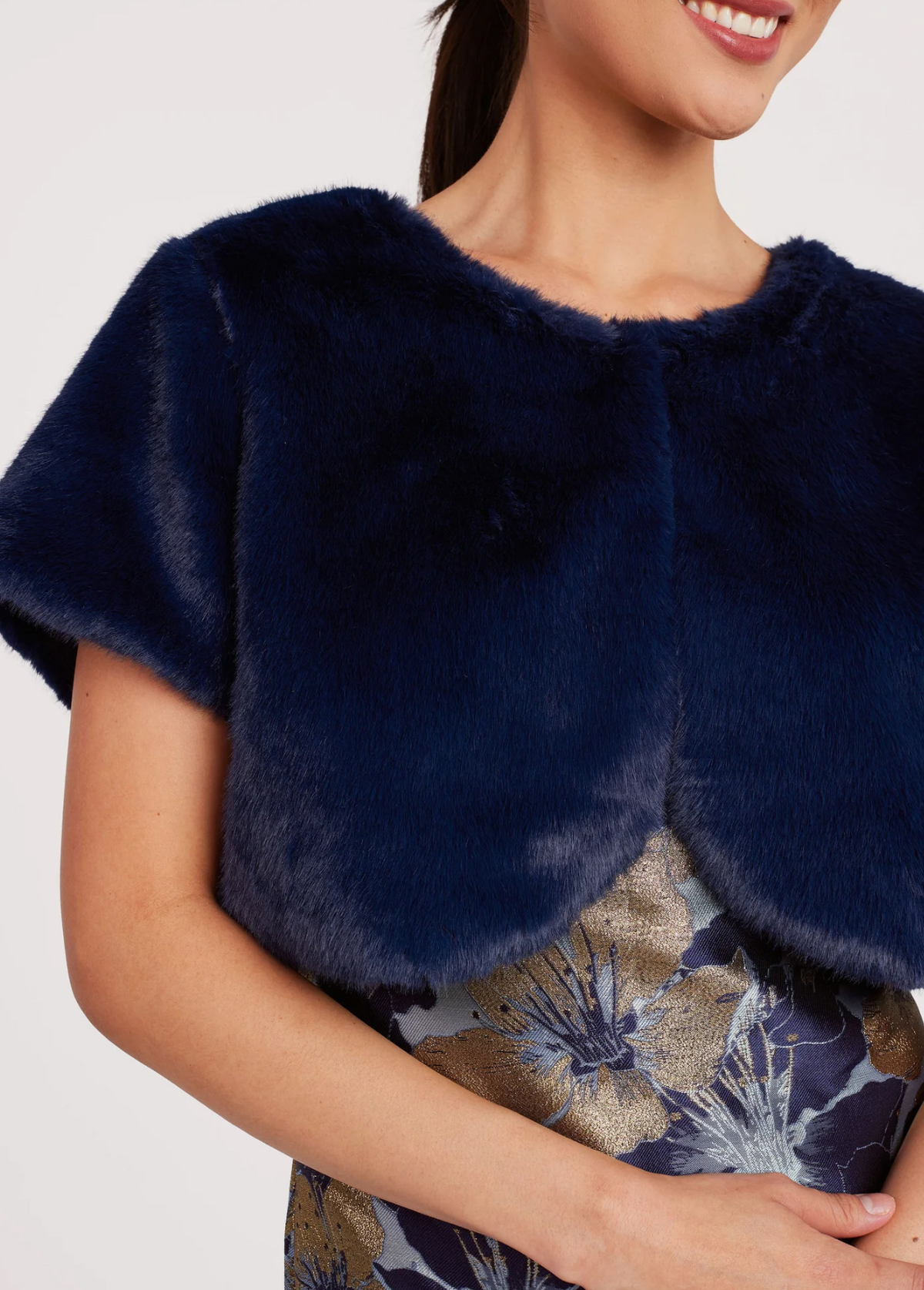 Jane Bolero Navy Faux Fur