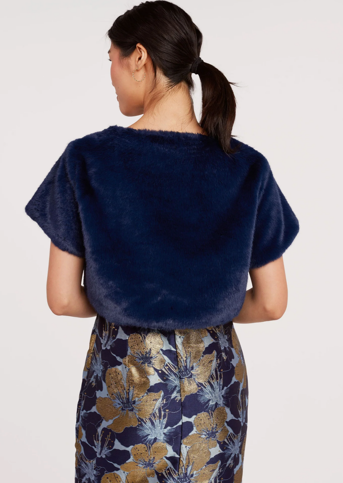 Jane Bolero Navy Faux Fur