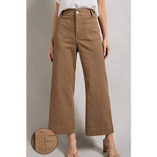 Soft washed wide leg pants