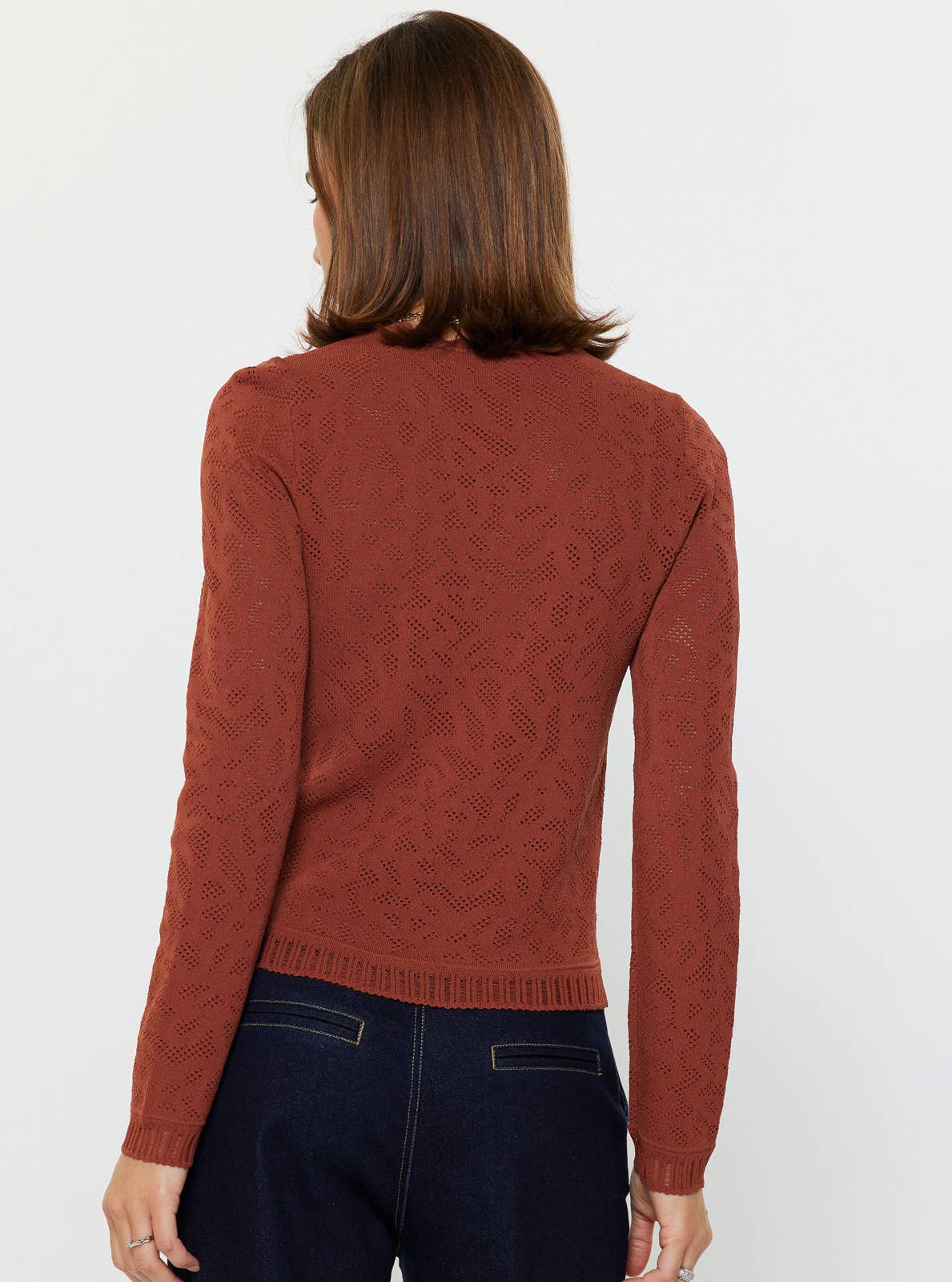 Scalloped Neck Textural Knit Sweater