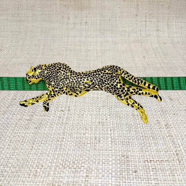 Gold and Black Cheetah Belt Buckle