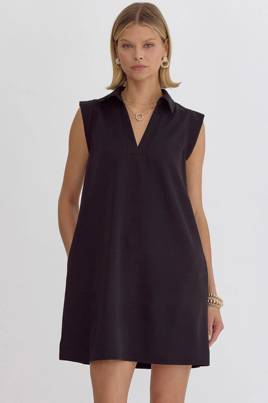 BLACK HARVEY SLEEVELESS KNIT MINI DRESS