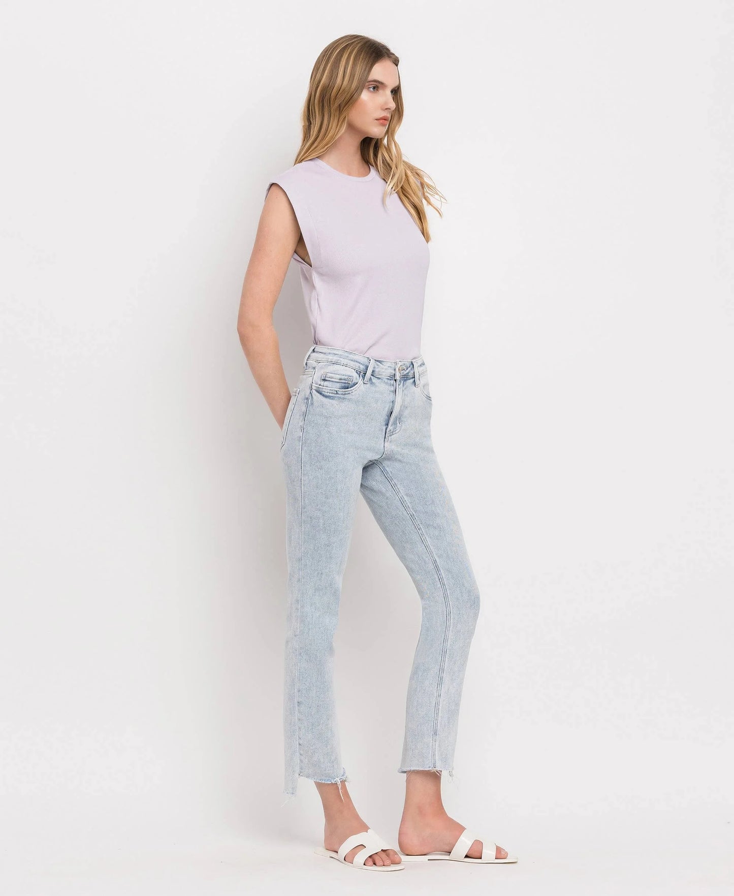 High Rise Slim Straight Jeans- Lovervet by Vervet